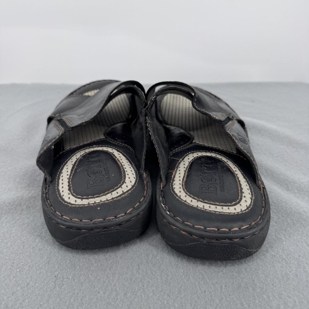 Born‎ Hesi Leather Slide Sandals Mens 11 Black Comfort Casual Slip On Cushioned - Picture 6 of 8